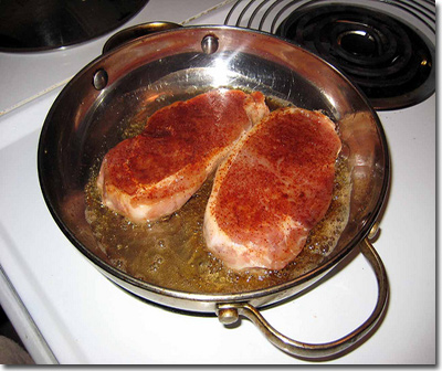 Pork Loins in oil and butter